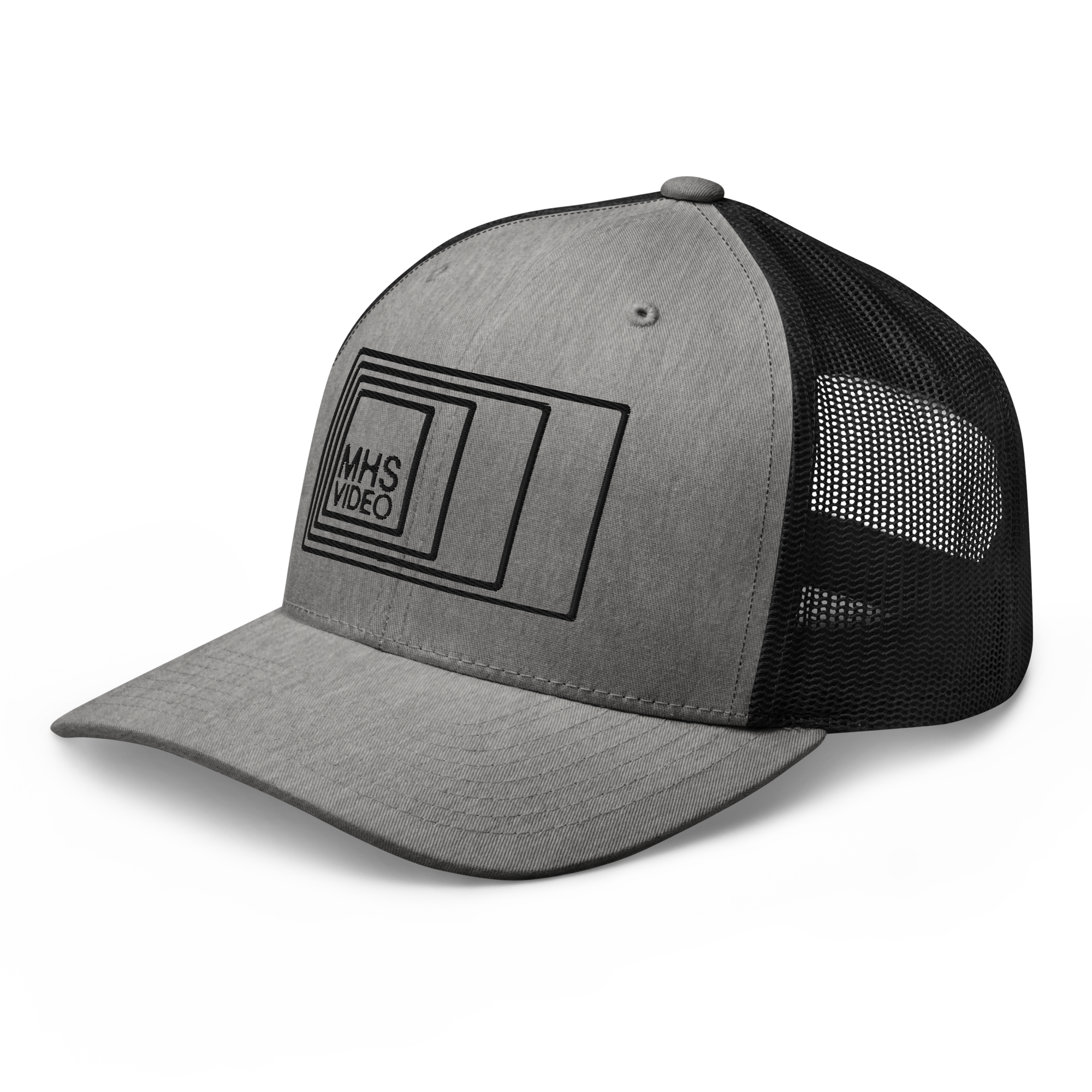 Embroidered MHS Video Black Logo Trucker Cap